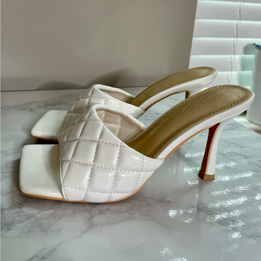 White Bottega inspired sandals